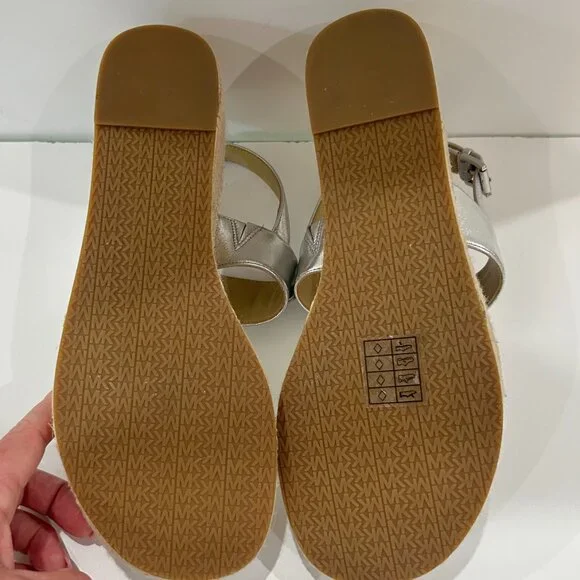 NEW MICHEAL Michael Kors Ashley Logo Wedge Platform Sandals Size 9.5 - Picture 6 of 9